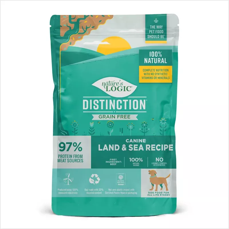 Nature’s Logic Distinction Grain Free Dry Dog Food – Land & Sea – 24lb Bag