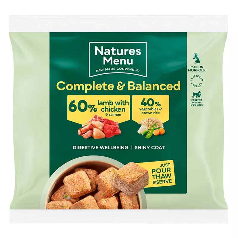Natures Menu Complete & Balanced 60% Lamb with Chicken Nuggets 1kg