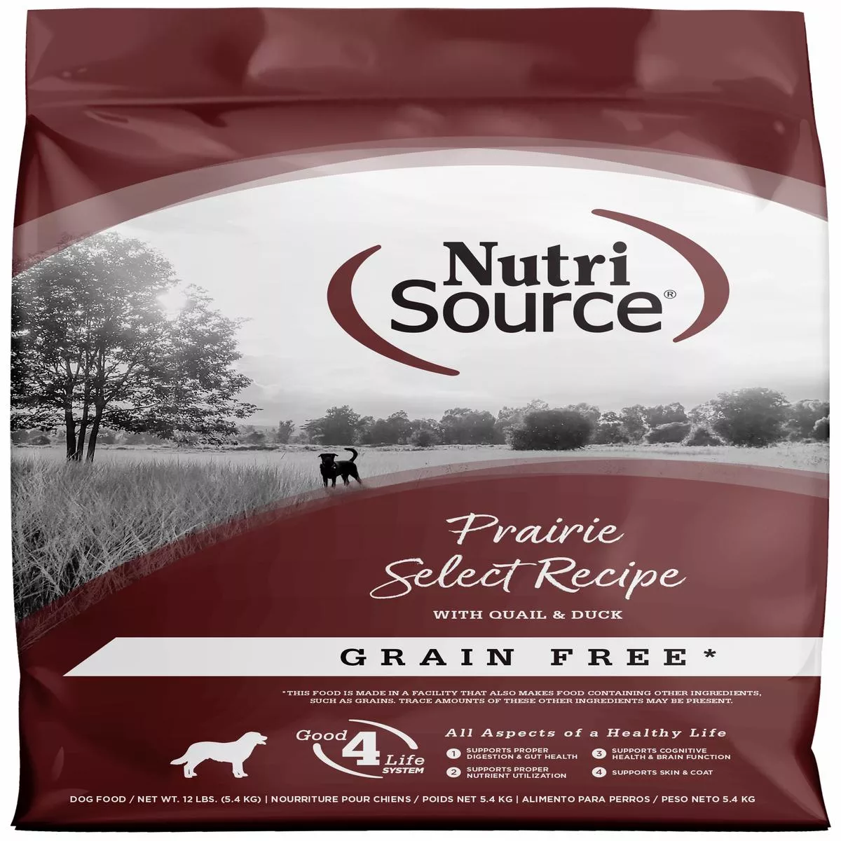 NutriSource Select Recipe Grain Free Dry Dog Food Prarie Select 12 lb
