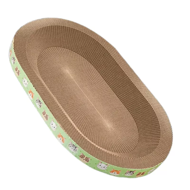 Ohmypet Cat Scratcher Bed Oval – L49cm x B30cm x H8cm