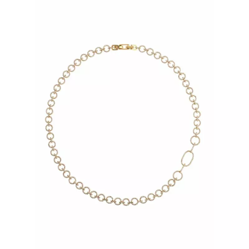 Open Circle Link Short Statement Necklace