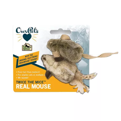 OurPets, OurPets Twice the Mice Squeaking Mice Catnip Toy, Brown, Mottled Tan, 1 Each/One Size, 2 Pack
