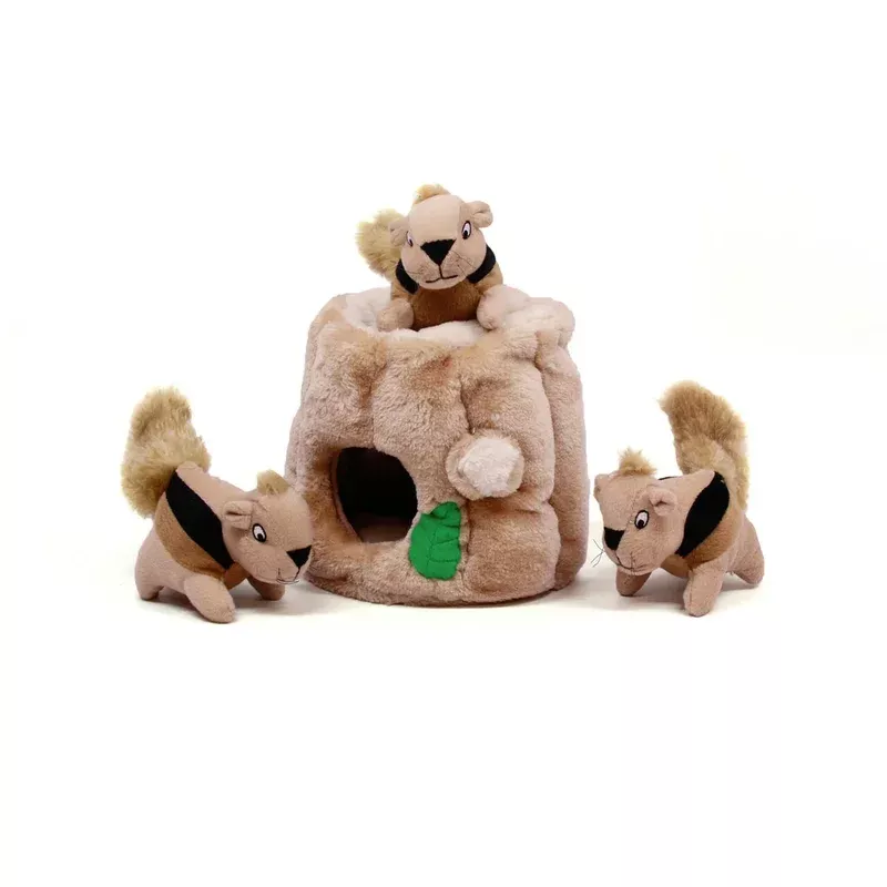 Outward Hound Hide A Squirrel Plush Dog Puzzle Toy Brown Medium