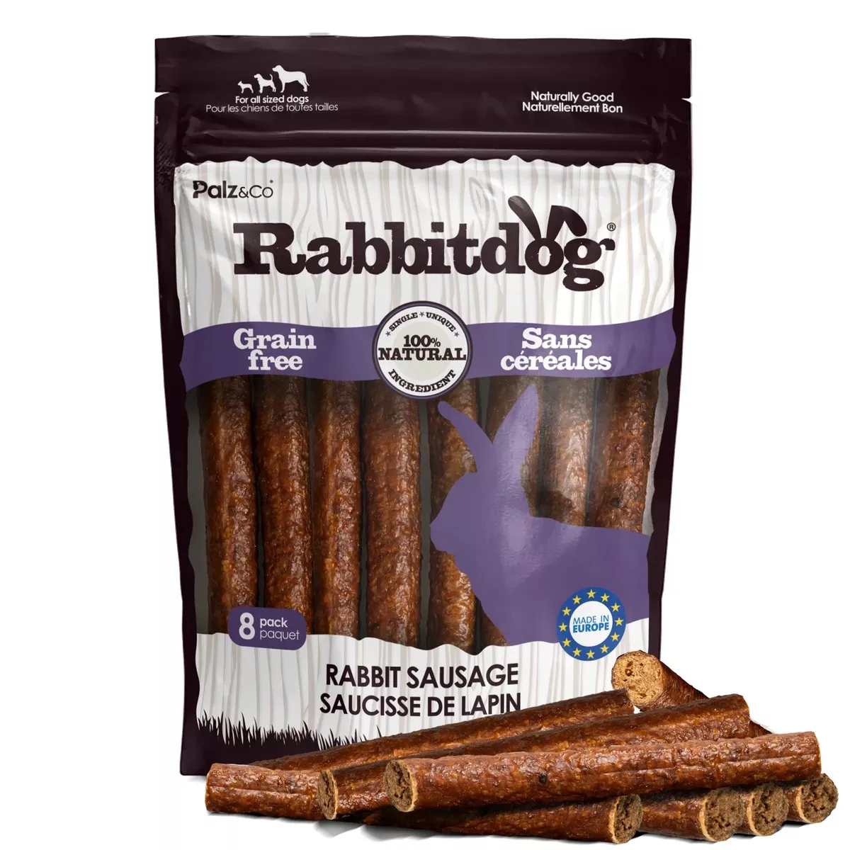 Palz & Co RabbitDog Rabbit Sausage 8 Pack