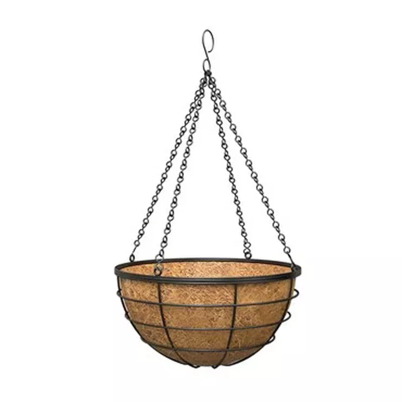 Panacea Modern Farmhouse Hanging Basket Black 14″