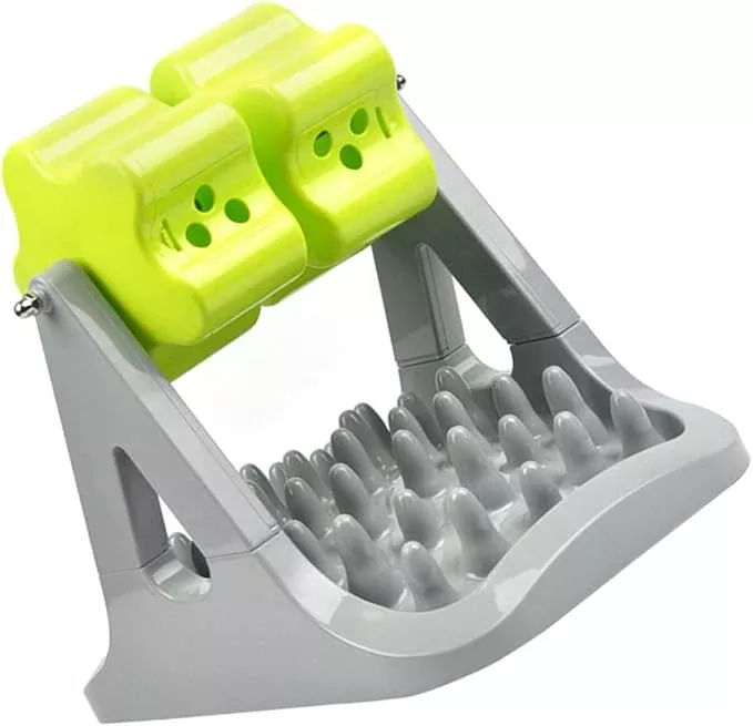 Pet Dog Automatic Food Dispenser Slow Feeder Anti-Choking Rotating Food Bowl Plastic Puppy Feeding Gray Green for Training