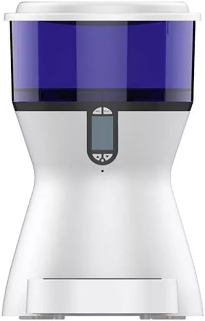 Pet Dog Cat Automatic Feeder Can Record Timing Quantitative Dual Power Battery Small Medium Dog ABS Microcomputer 4L Blue Portable