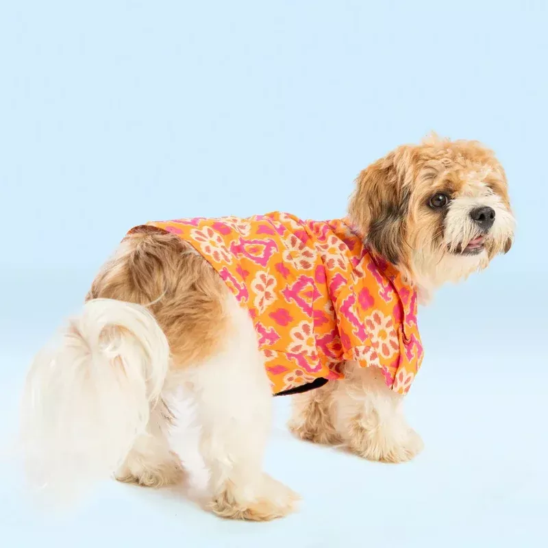 Pet Set Go Phool Cotton Shirt for Dogs (Orange)