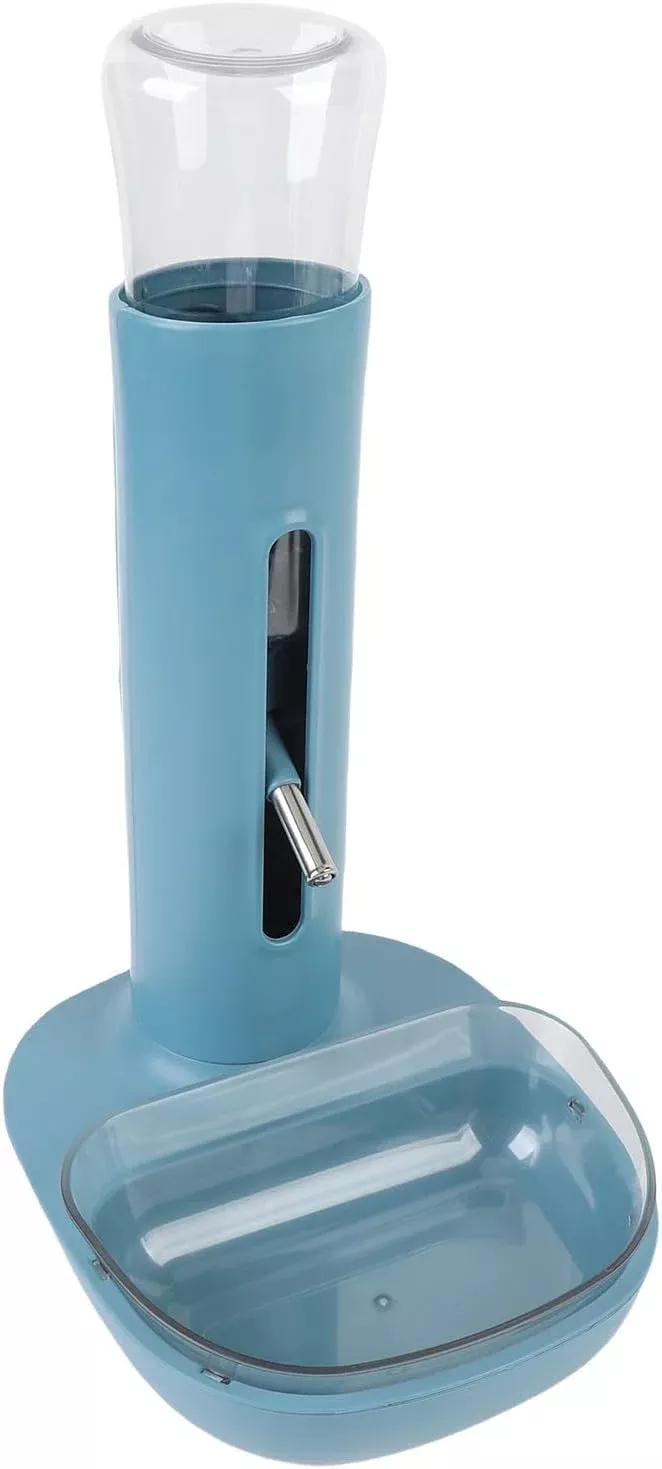 Pet Standing Water Dispenser Feeder, Automatic Height Adjustable, Blue - Portable Water and Feeder for Families with Multiple Pets. (Gray)