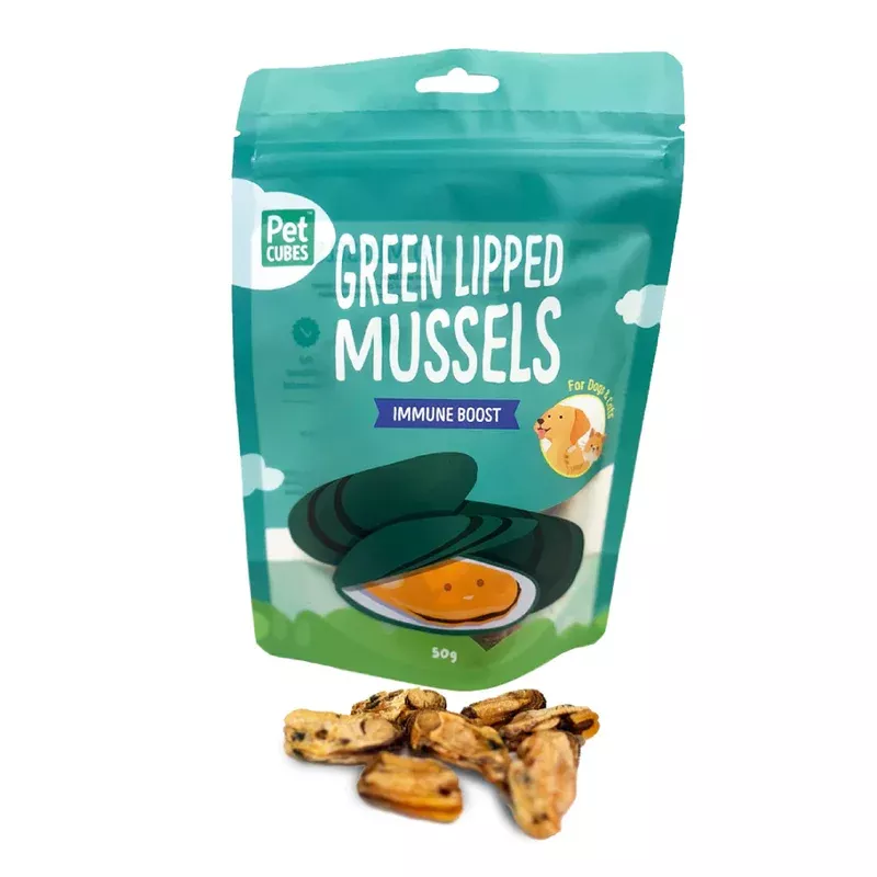 PetCubes Dog & Cat Treat Green Lipped Mussels 50g