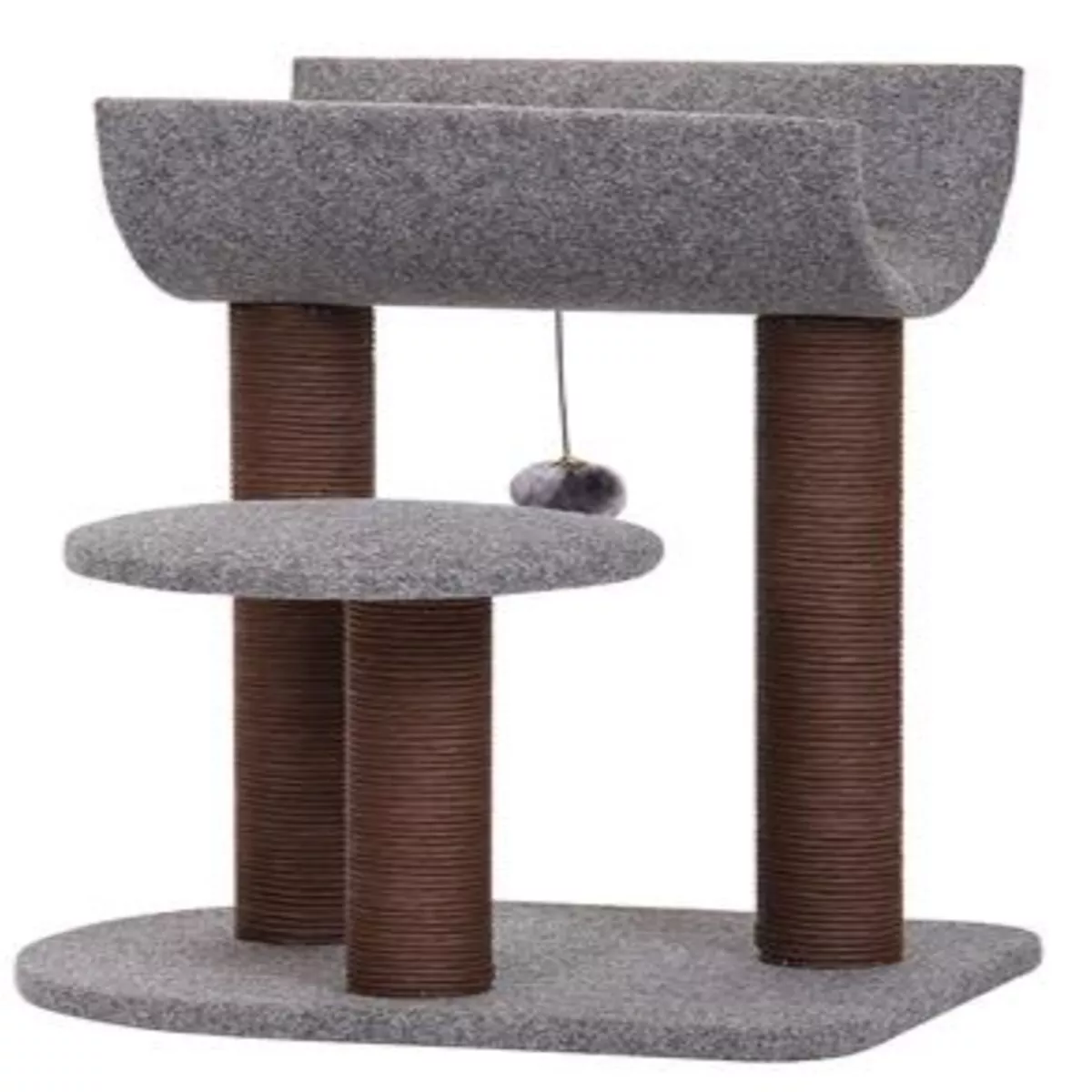 Petpals Chocolate Cat Tower with Felt, Cradle Perch & Scratching Post