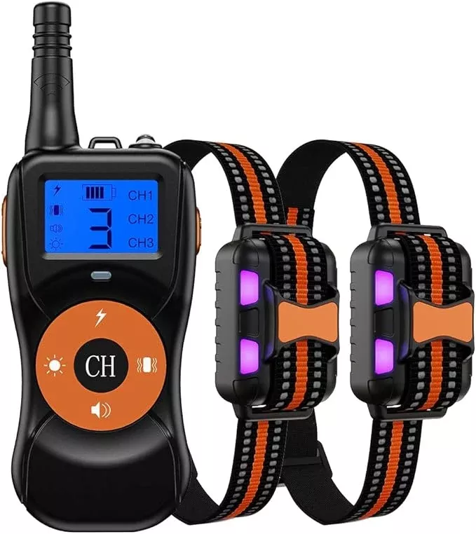 Pets Dog Training Collar, Shock Collar for Dogs with Remote, 2 Receiver Rechargeable Dog Shock Collar, for Medium and Large Dogs with 4 Training Modes (Color : Red)