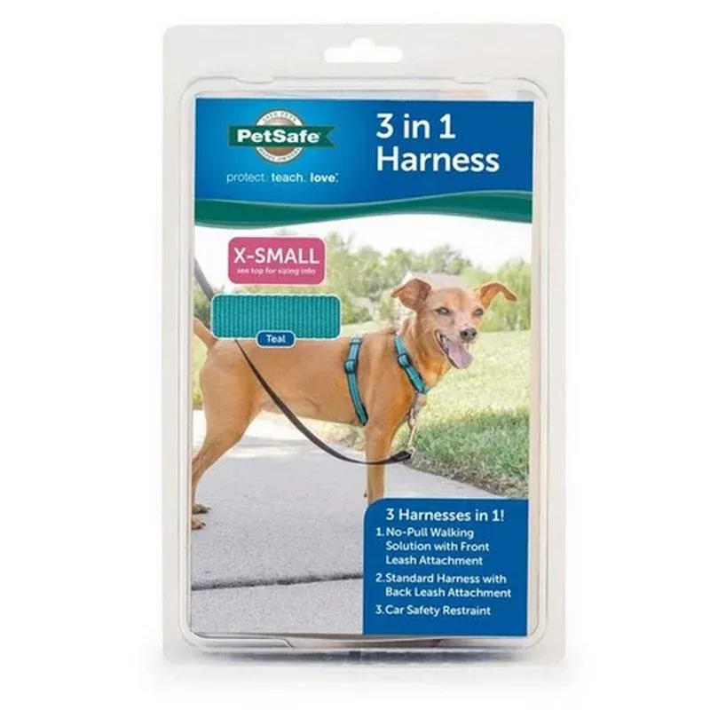 PetSafe, PetSafe 3in1 Dog Harness, Teal,1 Each / ExtraSmall