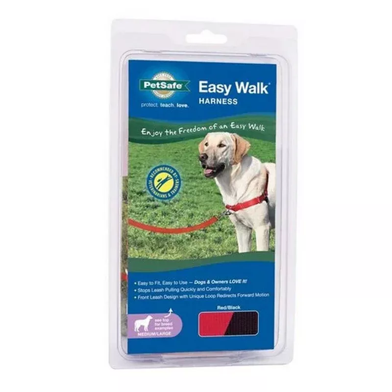 PetSafe, PetSafe Easy Walk Dog Harness, Black/Red, Medium/Large