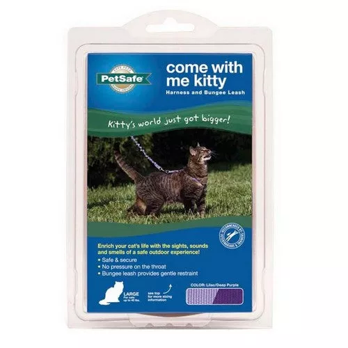 PetSafe, PetSafe Premier Come With Me Kitty Harness & Bungee Leash Combo, Lilac/Deep Purple,Large