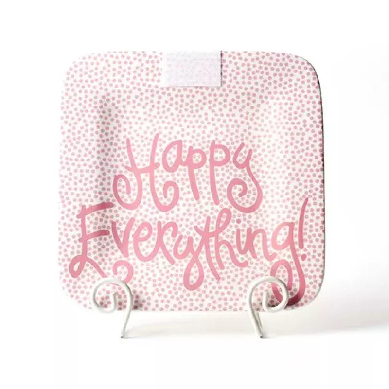 Pink Small Dot Happy Everything! Mini Square Platter