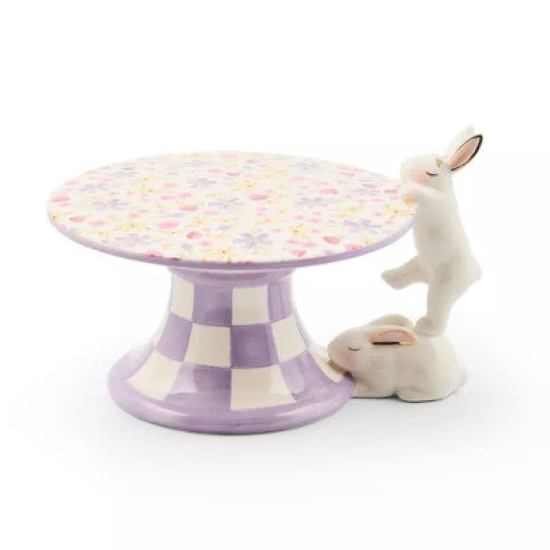 Posie Patch Mini Bunny Ceramic Pedestal Platter