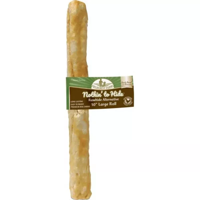 Pup Ice, Nothin' To Hide Rawhide Alternative Rolls, 10 Inches, Chicken (Case Of 24)
