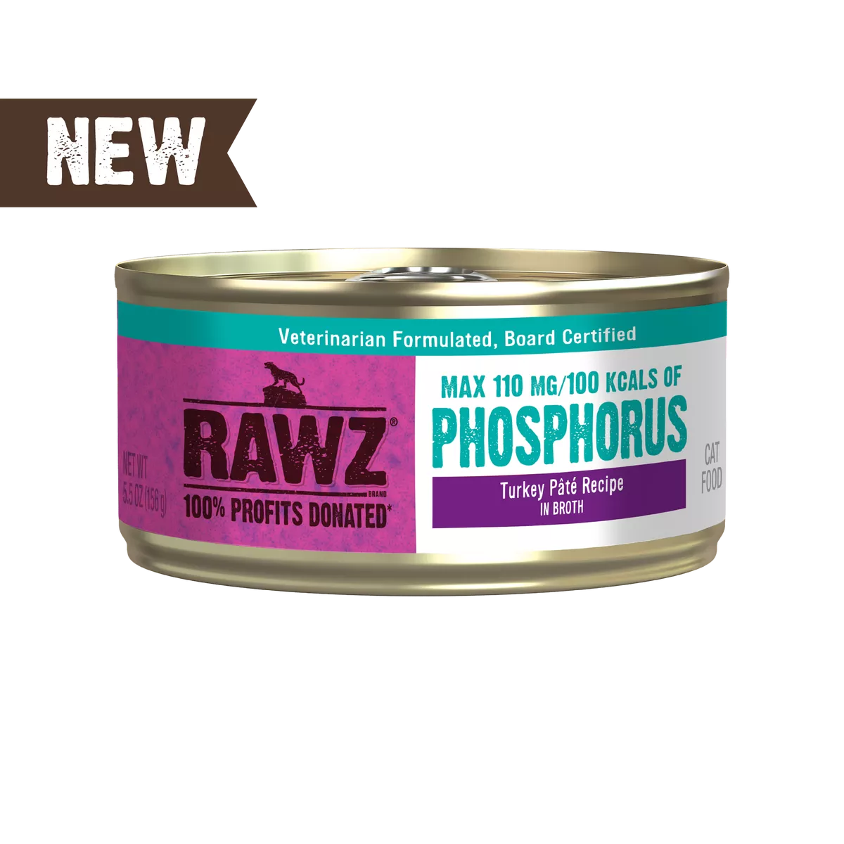Rawz Lower Phosphorous Wet Cat Food – Turkey – 5.5oz Can