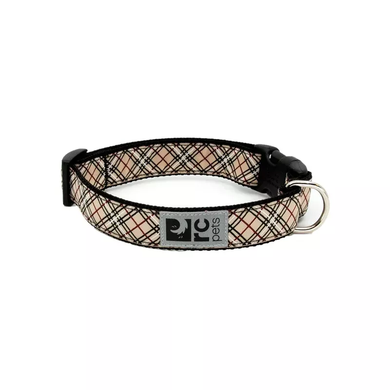 RC Pets Standard Dog Collar – L 1″ – Tan Tartan