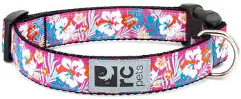 RC Pets Standard Dog Collar - XS 5/8" - Hibiscus