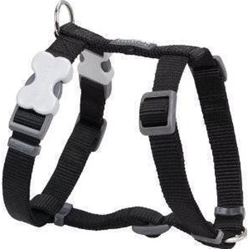 Red Dingo Dog Plain Harness Black L 25mm