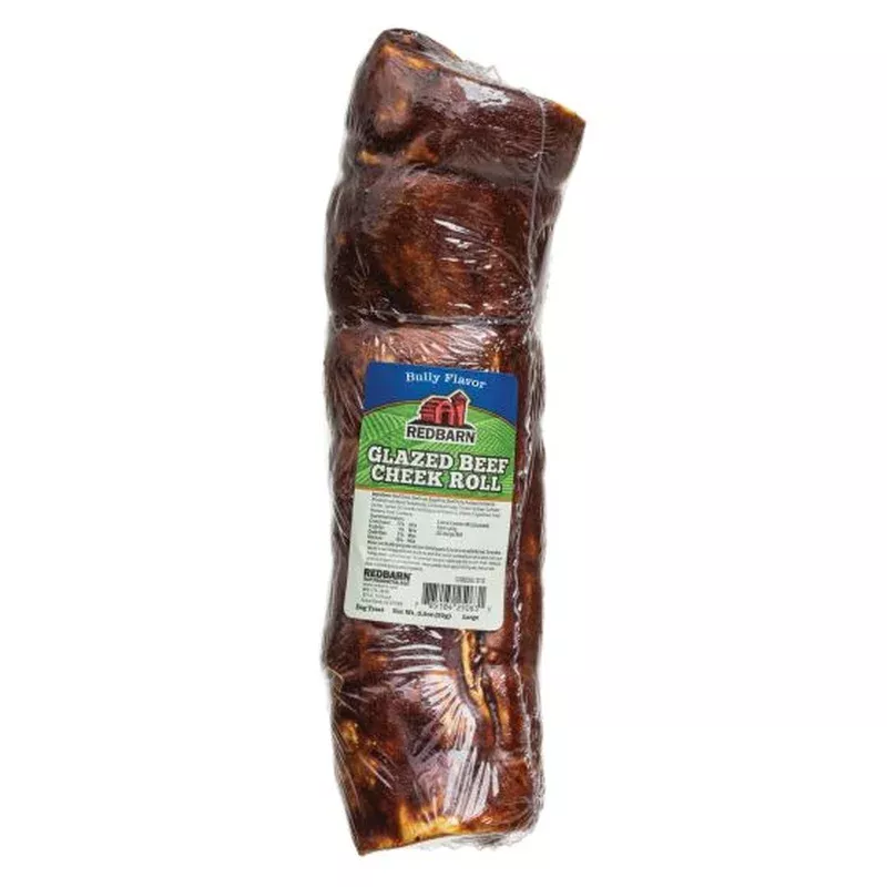 Redbarn Glazed Beef Cheek Roll Large Dog Bully Flavour