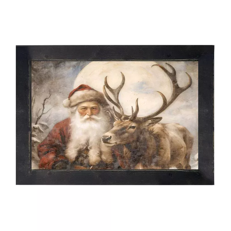 Reindeer with Santa 4 – Horizontal Frame