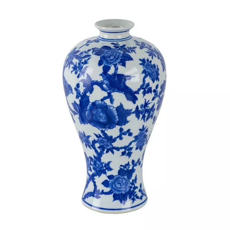 Ren Blue and White Bird Vase
