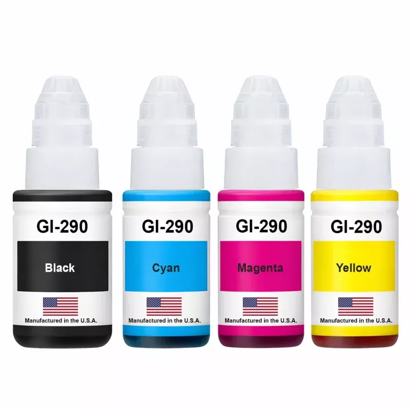 Replacement Ink Bottle for Canon GI-290 135ml Black and 3 color 70ml Combo 4-Pack