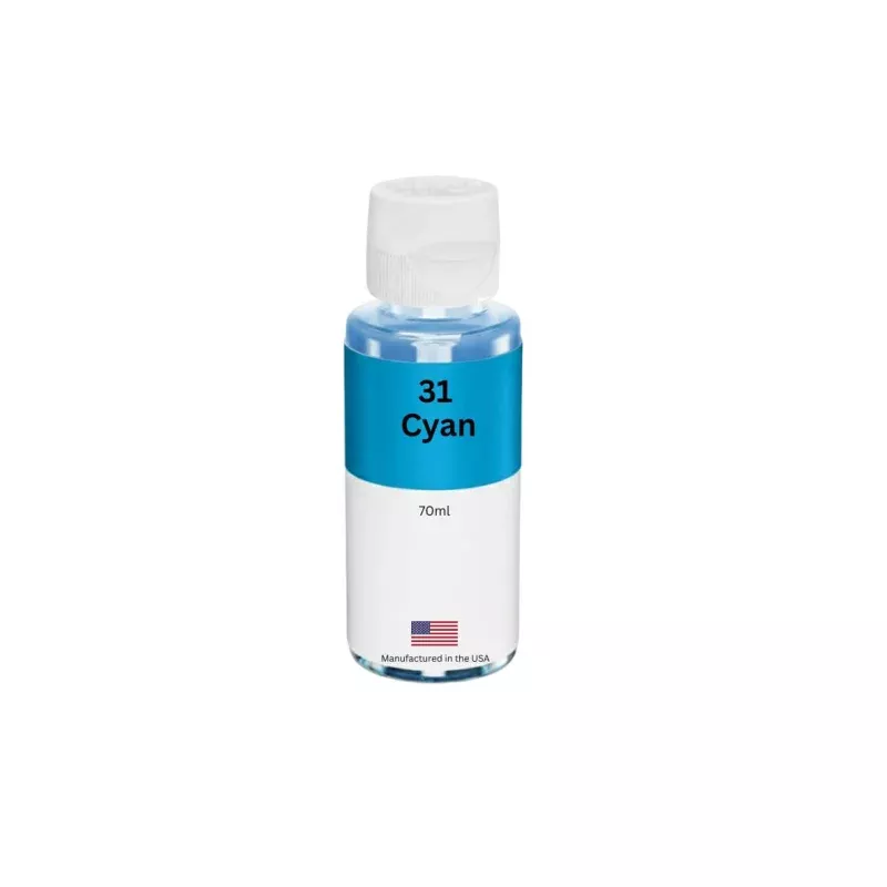 Replacement ink Bottles for HP 31 (1VV26AN) 70-ml Cyan Standard Yield