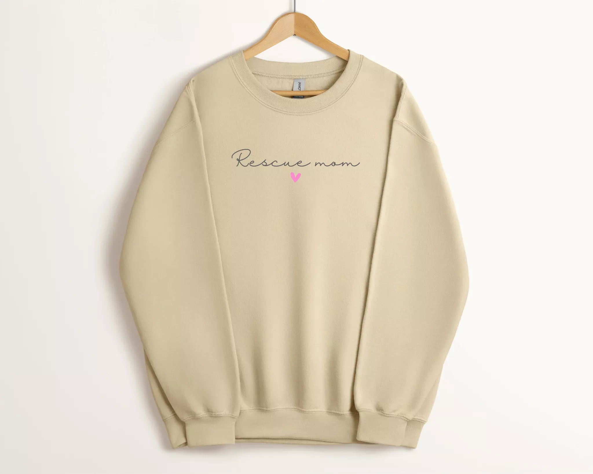 Rescue Mom (Heart) Sweatshirt, Sand