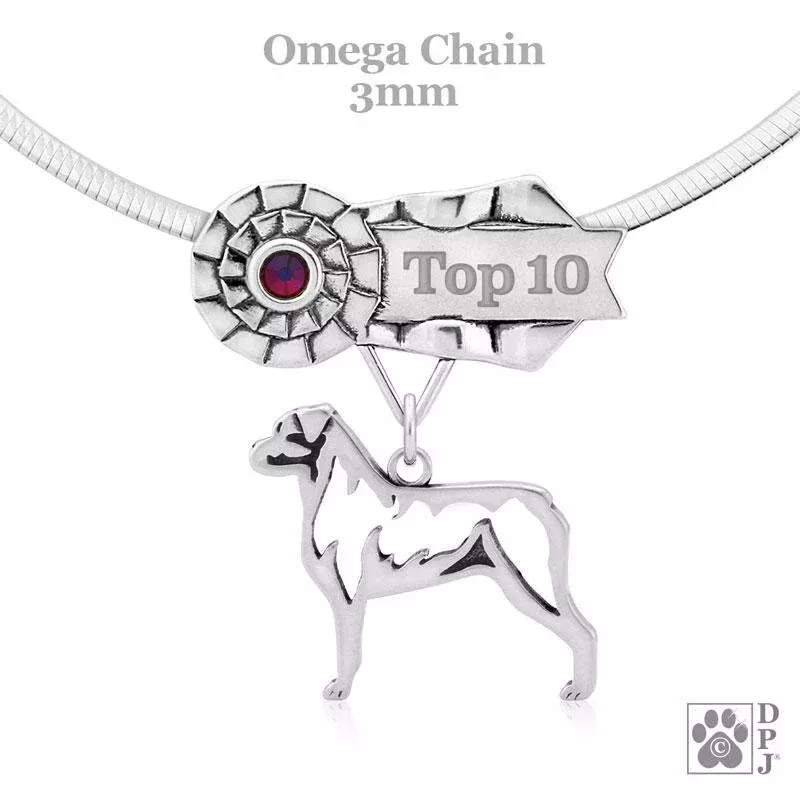 Rottweiler, Body, Engravable Ribbon Charm Holder