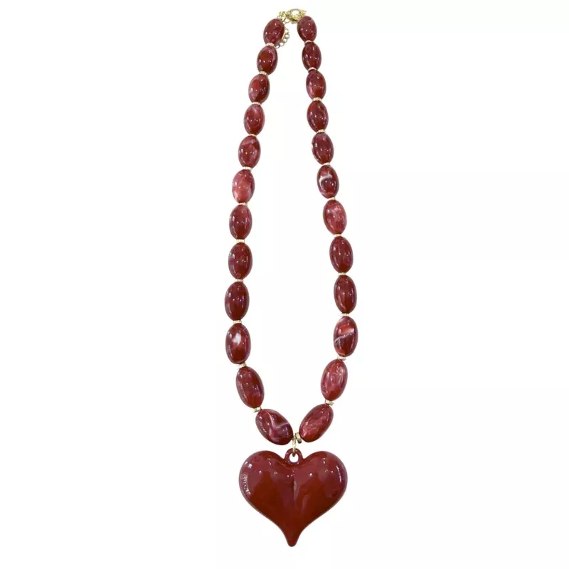 Roxie Necklace|Cream Mix&Red&Chocolate