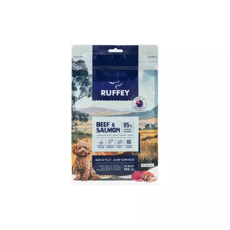 Ruffey Air-Dried Beef & Salmon Dog Food 454g