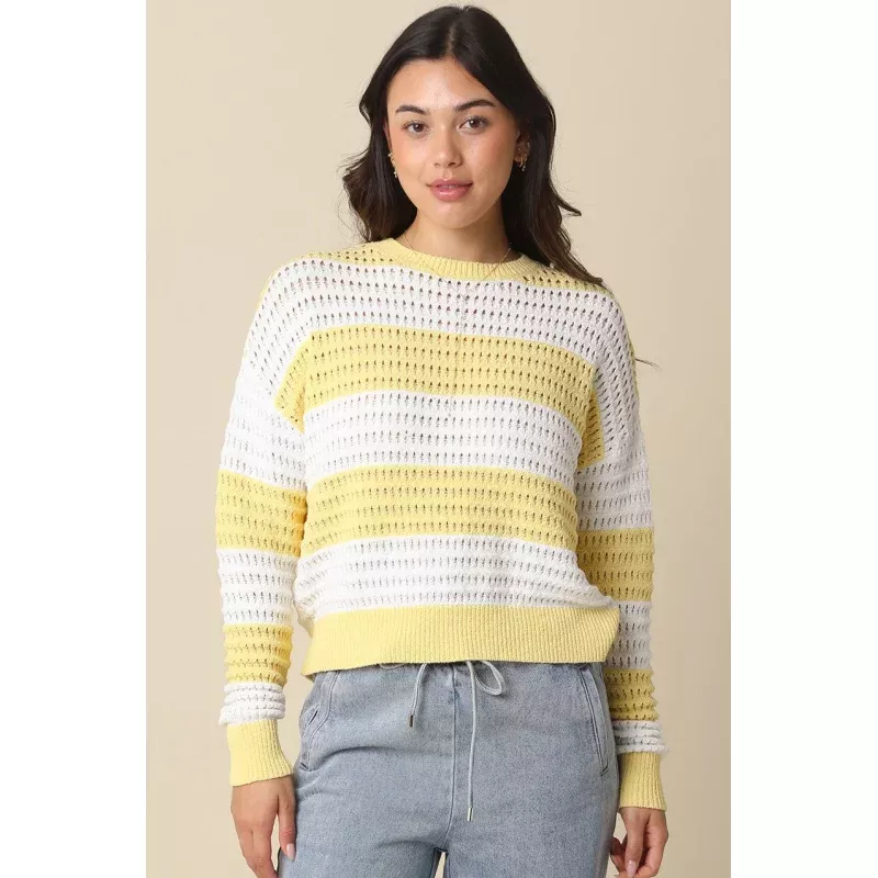 Sadie Mesh Stripe Knit Sweater