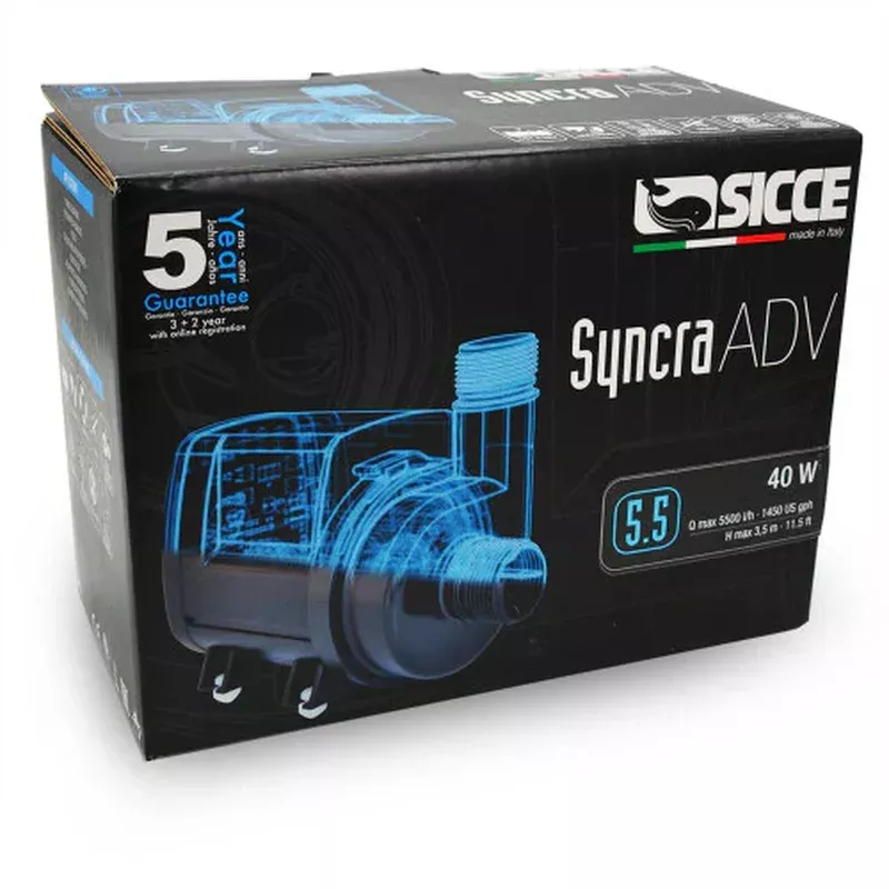 Sicce, Sicce SYNCRA ADV 5.5 Return Pump – 1450 GPH, 1 Each