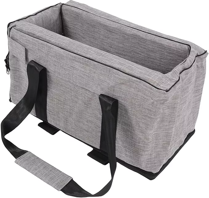 Small Dogs Center Console Dog Car Seat Crafted from 300D PU Material with Wide Angle View, Portable and Secure Pet Booster Car Seat for Cat Pet, Suitable for Travel