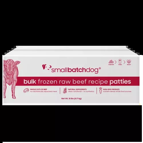 smallbatch Frozen Raw Patties Dog Food - Beef - 18lb Bulk Box