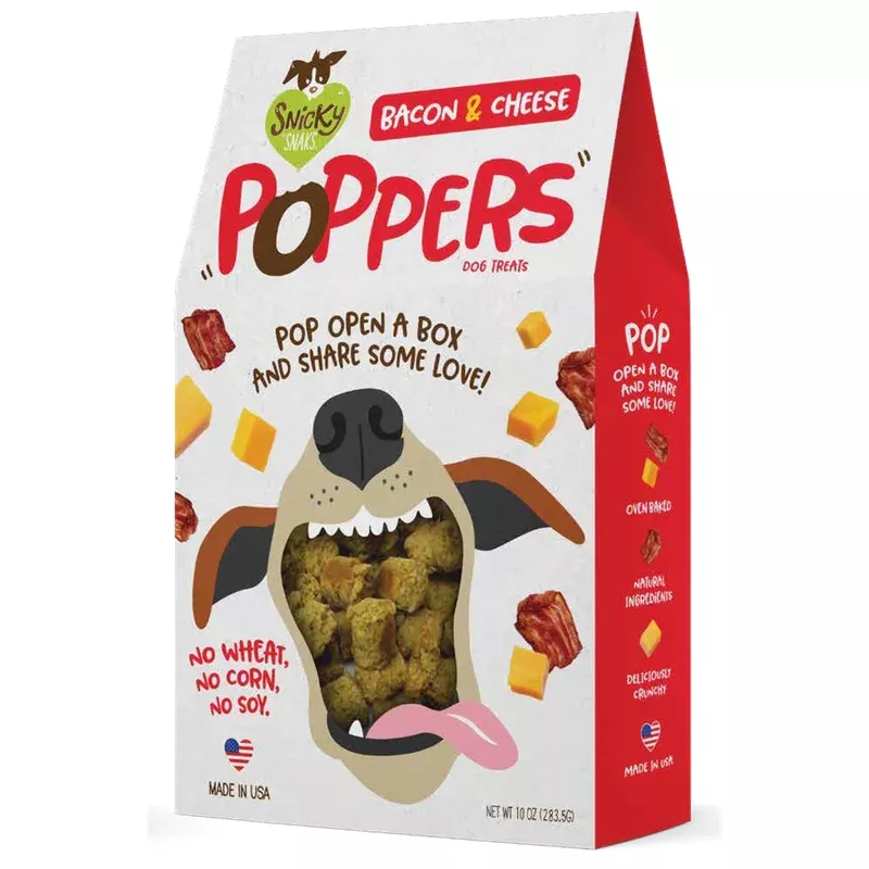 Snicky Snaks Bacon and Cheese Poppers Treat 10 oz