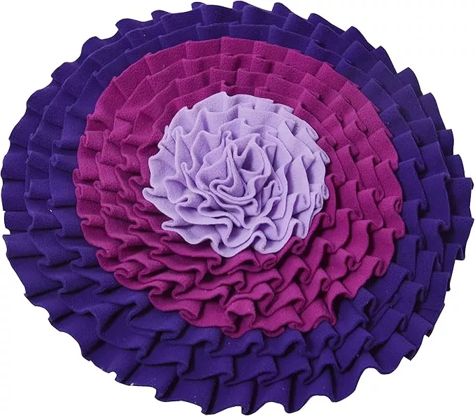 Snuffle Pad Mat Dogs Advanced Snuffle Sniffing Pad Mat Pet Items Leak Food Dog Training Blanket Nose Work Toy Pet Slowing Feeding Intelligence Mat (Folded Purple)