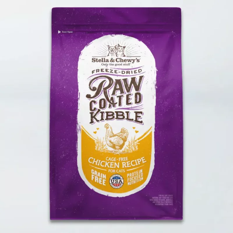 Stella & Chewy’s Raw Coated Kibble Dry Cat Food – Cage Free Chicken – 10lb Bag