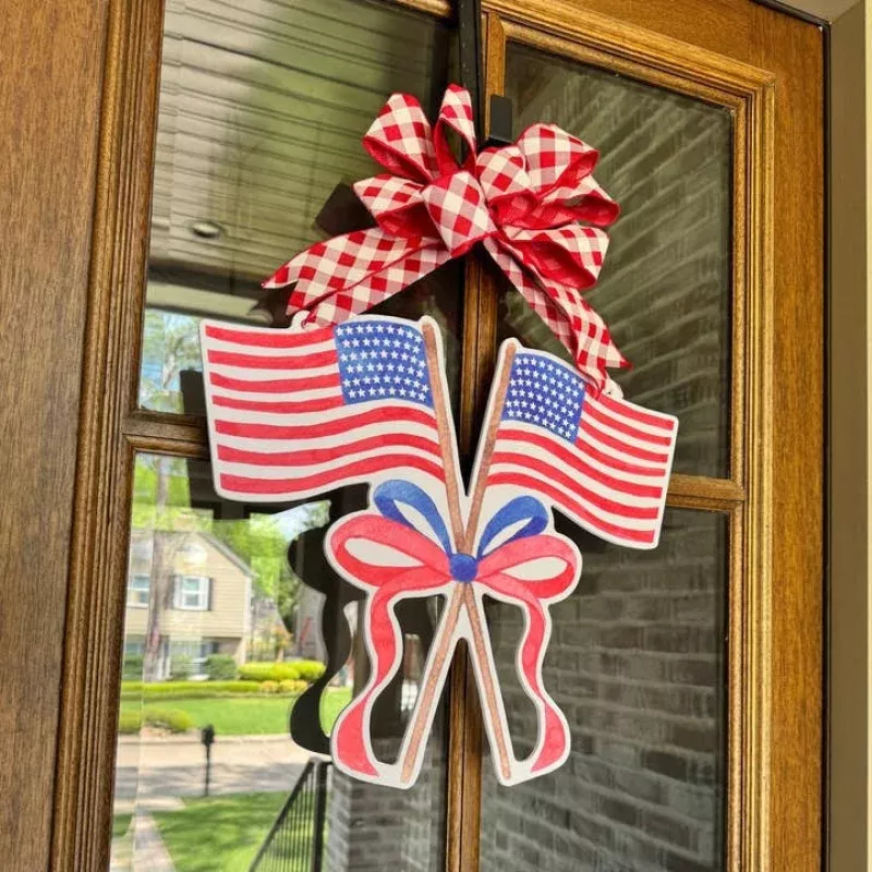 Sweet Land of Liberty Flags Door Hanger
