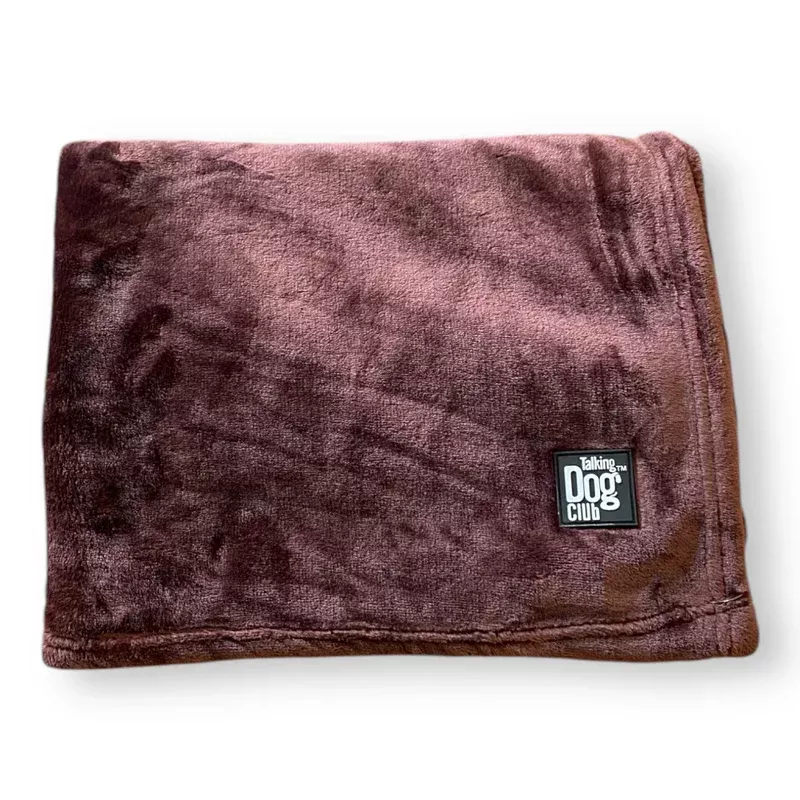 Talking Dog Club Fleece Blanket For Dogs and Cats (Rust Brown)