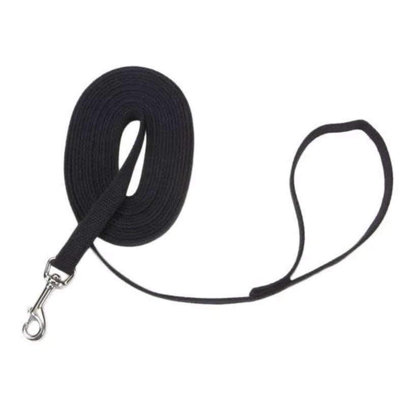 Train Right Cotton Web Training Dog Leash Black 5/8 in x 20 ft – Default Title
