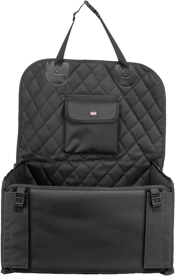 Trixie Lite Dog Car Seat 17.7 × 9.4 × 17.7 in – Foldable Booster with Safety Tether, Side Pocket & Fold-Down Panels – Travel Bed for Small Dogs with Water-Resistant Fabric