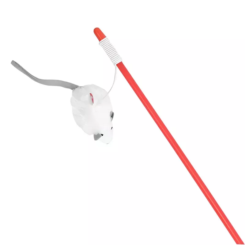 Trixie Squeaky Playing Rod Toy for Cats (White)
