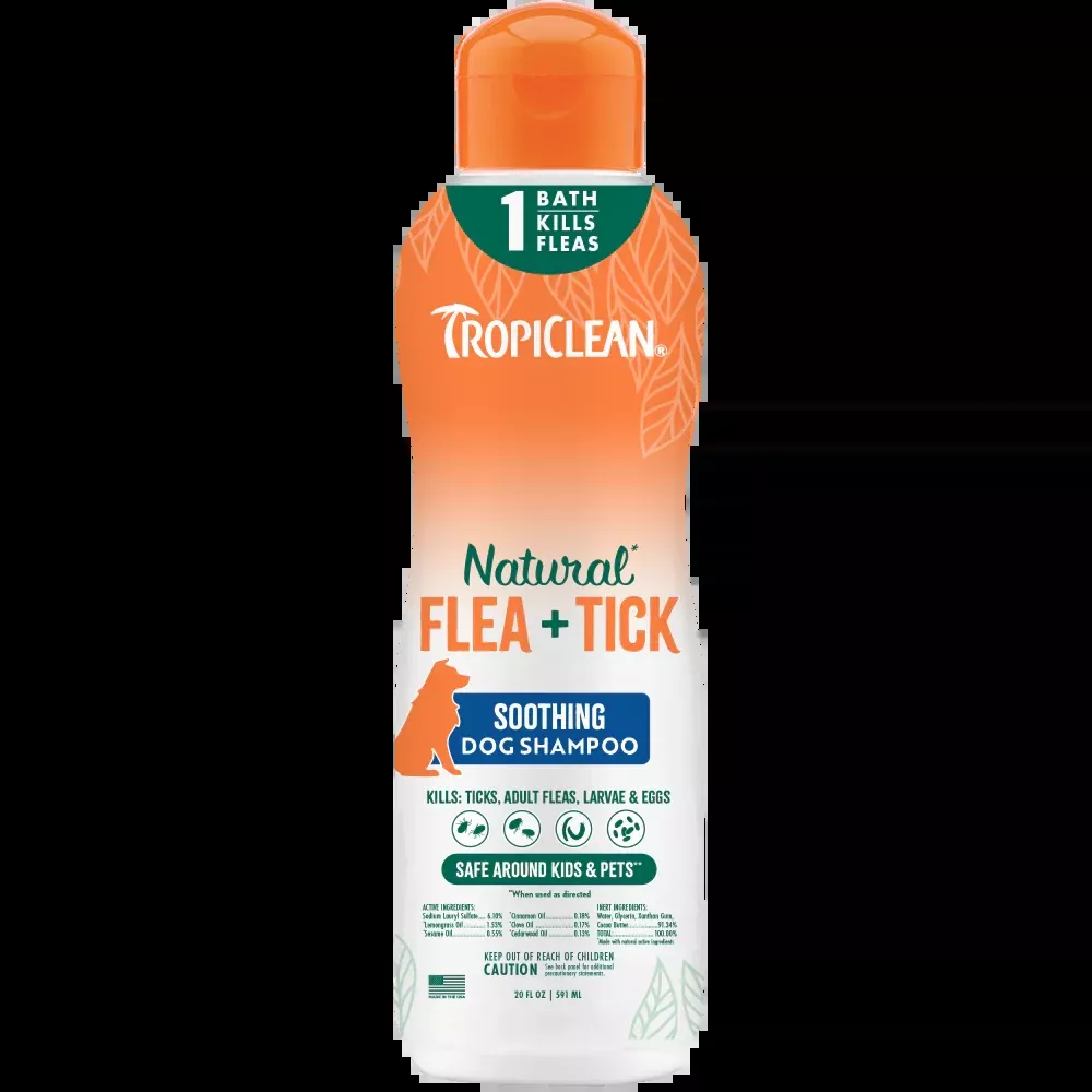 TropiClean Flea & Tick Control Soothing Shampoo - 20oz