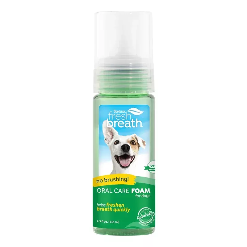 TropiClean Fresh Breath Mint Foam for Pets, 4.5oz