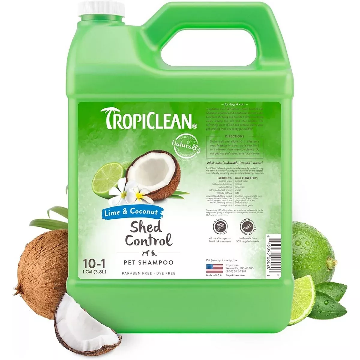 TropiClean Shed Control Cat & Dog Shampoo 1 Gallon